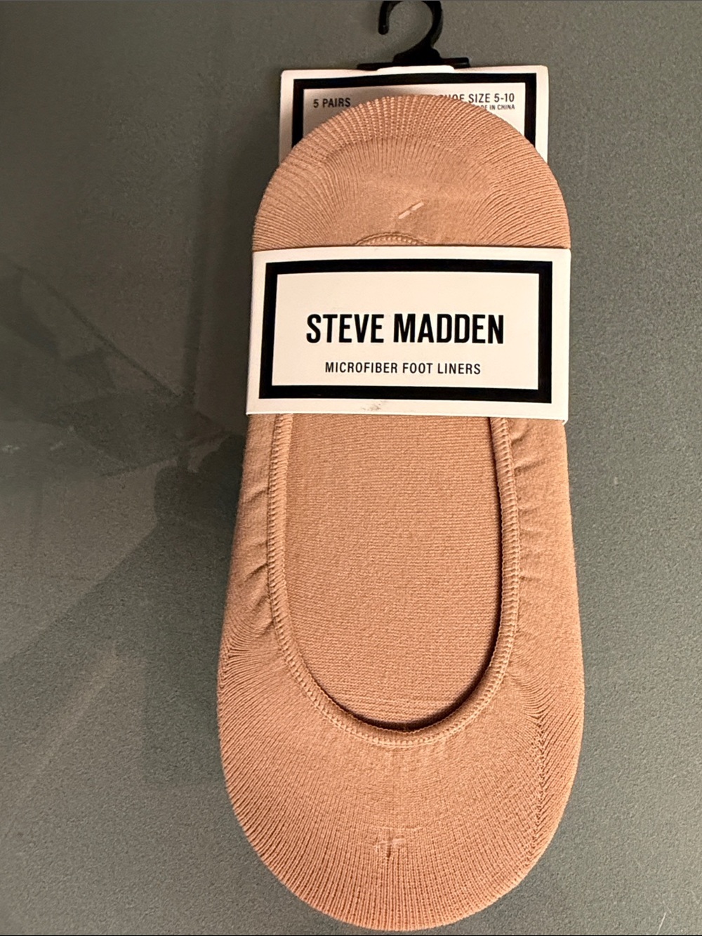 5 pair Steve Madden Microfiber No-Show Foot Liners in Nude